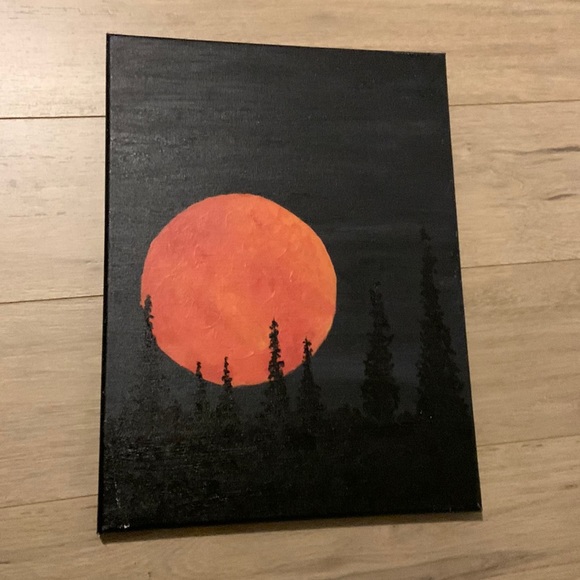 Moon at night canvas painting - Picture 1 of 1